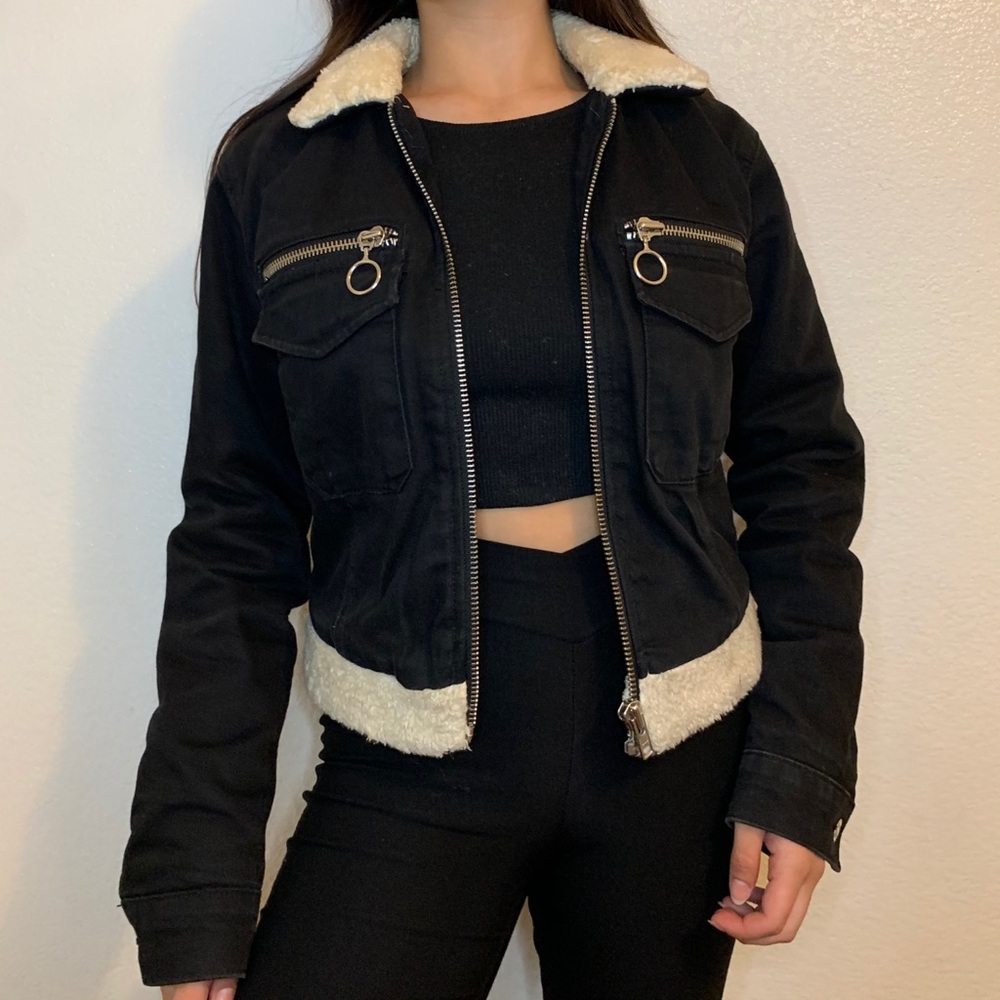 Topshop black denim jacket